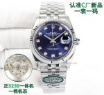 Clean Factory Rolex Datejust 3235 Blue Face Watch 36mm 